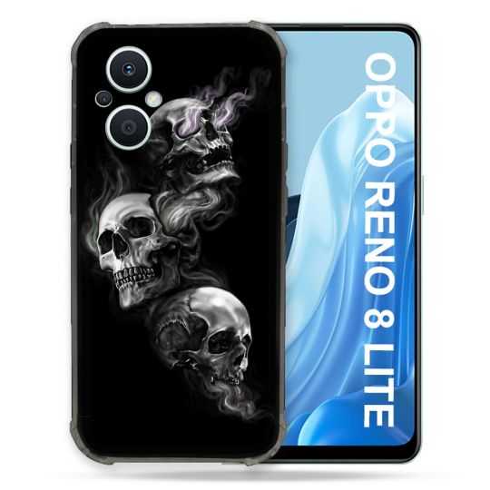 Coque Renforcée Pour Oppo Reno 8 Lite 5G Tete de Mort Triple