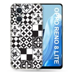 Coque Renforcée Pour Oppo Reno 8 Lite 5G Texture Carreau Ciment Noir