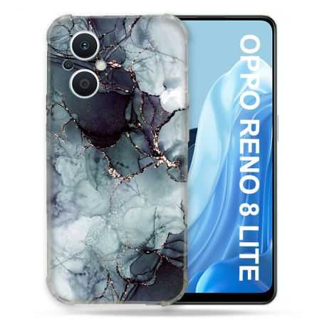 Coque Renforcée Pour Oppo Reno 8 Lite 5G Texture Marbre Gris