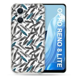 Coque Renforcée Pour Oppo Reno 8 Lite 5G Texture Plume Canard