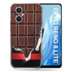 Coque Renforcée Pour Oppo Reno 8 Lite 5G Texture Trompe Oeil Chocolat