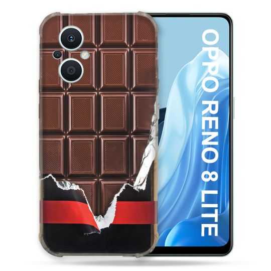 Coque Renforcée Pour Oppo Reno 8 Lite 5G Texture Trompe Oeil Chocolat