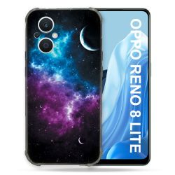 Coque Renforcée Pour Oppo Reno 8 Lite 5G Univers Bleu Violet
