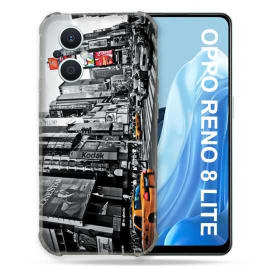 Coque Renforcée Pour Oppo Reno 8 Lite 5G Voyage Amerique USA New York Taxi
