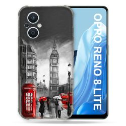 Coque Renforcée Pour Oppo Reno 8 Lite 5G Voyage Angleterre Londres Vintage