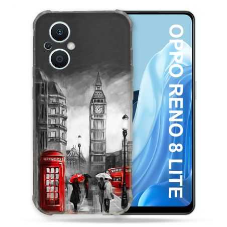 Coque Renforcée Pour Oppo Reno 8 Lite 5G Voyage Angleterre Londres Vintage
