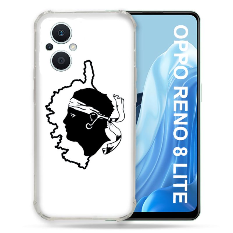 Coque Renforcée Pour Oppo Reno 8 Lite 5G Voyage Corse Blanc