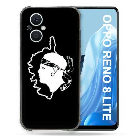 Coque Renforcée Pour Oppo Reno 8 Lite 5G Voyage Corse Noir