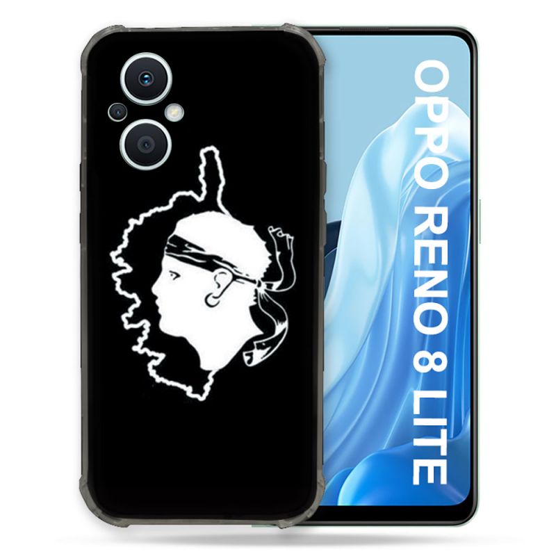 Coque Renforcée Pour Oppo Reno 8 Lite 5G Voyage Corse Noir