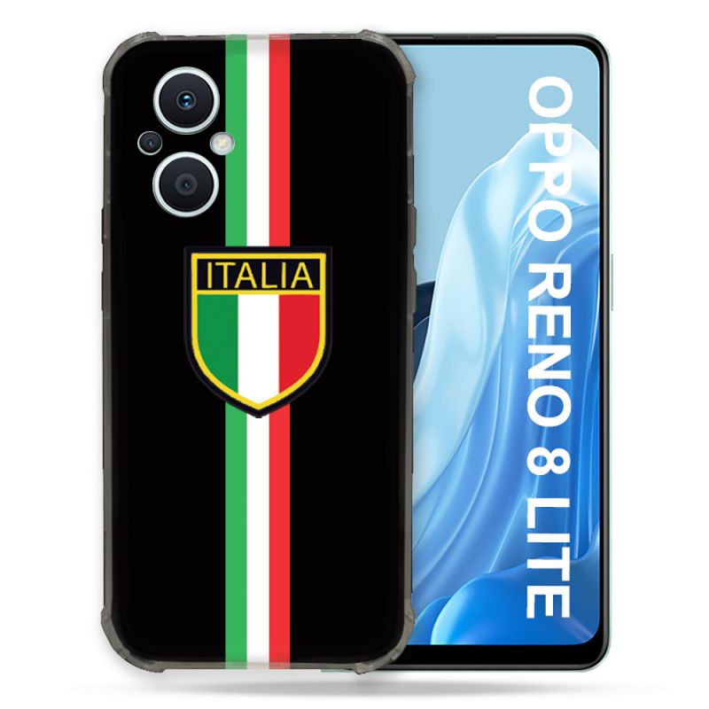 Coque Renforcée Pour Oppo Reno 8 Lite 5G Voyage Italie 3 Noir