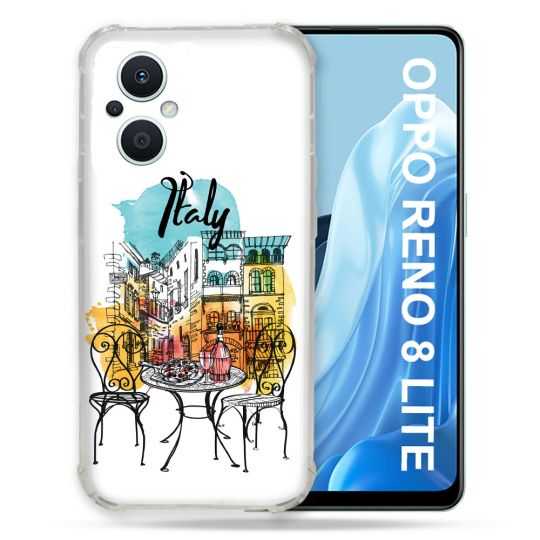 Coque Renforcée Pour Oppo Reno 8 Lite 5G Voyage Italie Vintage