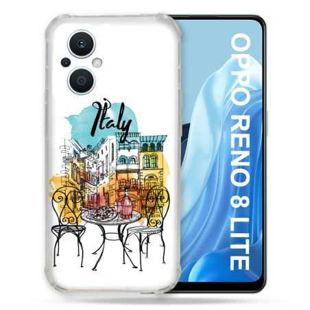 Coque Renforcée Pour Oppo Reno 8 Lite 5G Voyage Italie Vintage