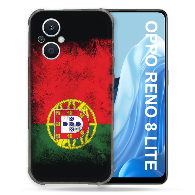 Coque Renforcée Pour Oppo Reno 8 Lite 5G Voyage Portugal Drapeau