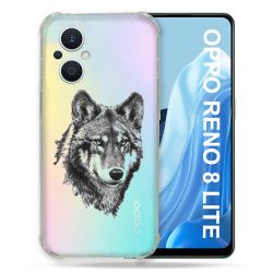 Coque Renforcée Transparente Pour Oppo Reno 8 Lite 5G Loup