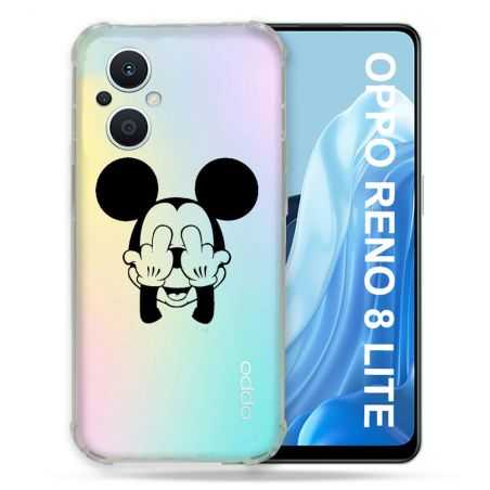 Coque Renforcée Transparente Pour Oppo Reno 8 Lite 5G Mickey doigt