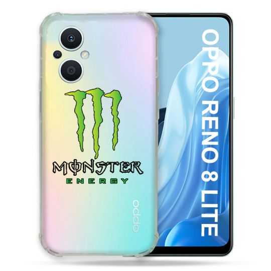 Coque Renforcée Transparente Pour Oppo Reno 8 Lite 5G Monster Energy