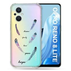 Coque Renforcée Transparente Pour Oppo Reno 8 Lite 5G Plume Couleur