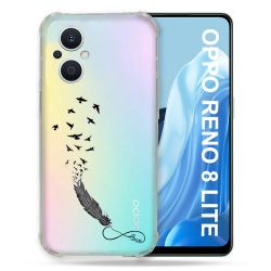 Coque Renforcée Transparente Pour Oppo Reno 8 Lite 5G Plume Infini