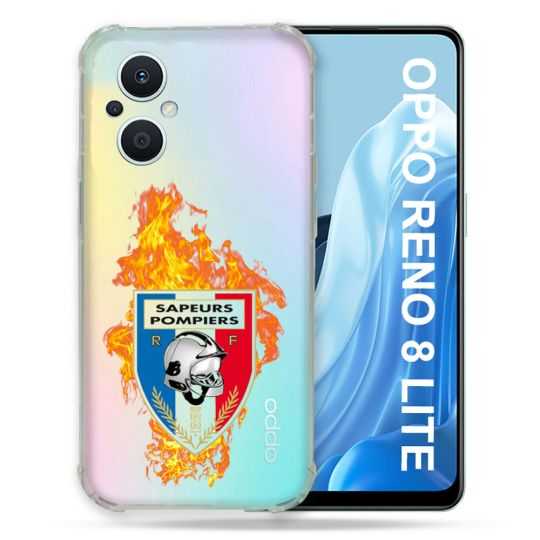 Coque Renforcée Transparente Pour Oppo Reno 8 Lite 5G Pompier Feu