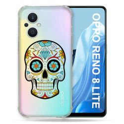 Coque Renforcée Transparente Pour Oppo Reno 8 Lite 5G Tete Mort Color