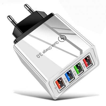 Plug Adaptateur Electrique Multisupport Multiprise Charge Rapide 4 USB Charge Rapide