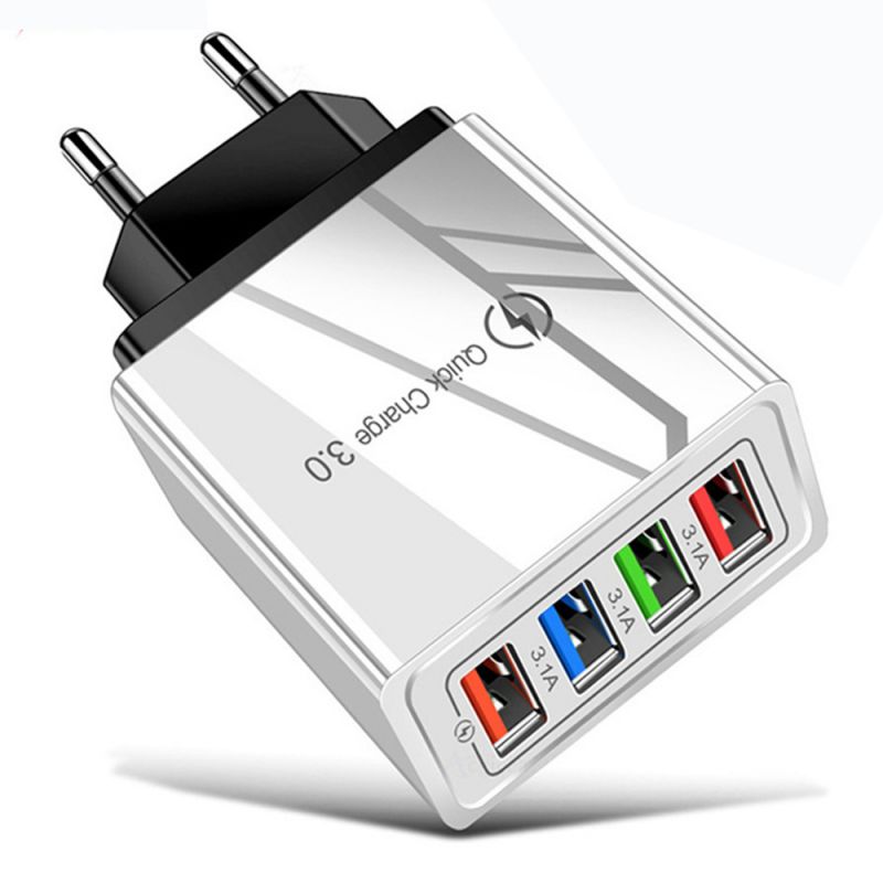 Plug Adaptateur Electrique Multisupport Multiprise Charge Rapide 4 USB Charge Rapide