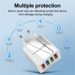 Plug Adaptateur Electrique Multisupport Multiprise Charge Rapide 4 USB Charge Rapide