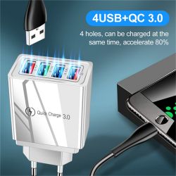 Plug Adaptateur Electrique Multisupport Multiprise Charge Rapide 4 USB Charge Rapide