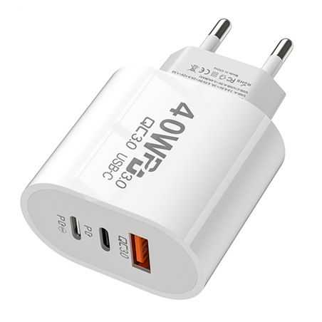 Plug Adaptateur Electrique Multisupport Multiprise Charge Rapide 2 USB 1 USB-C