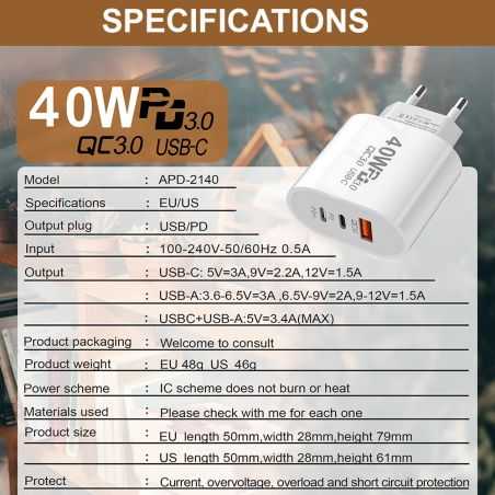 Plug Adaptateur Electrique Multisupport Multiprise Charge Rapide 2 USB 1 USB-C
