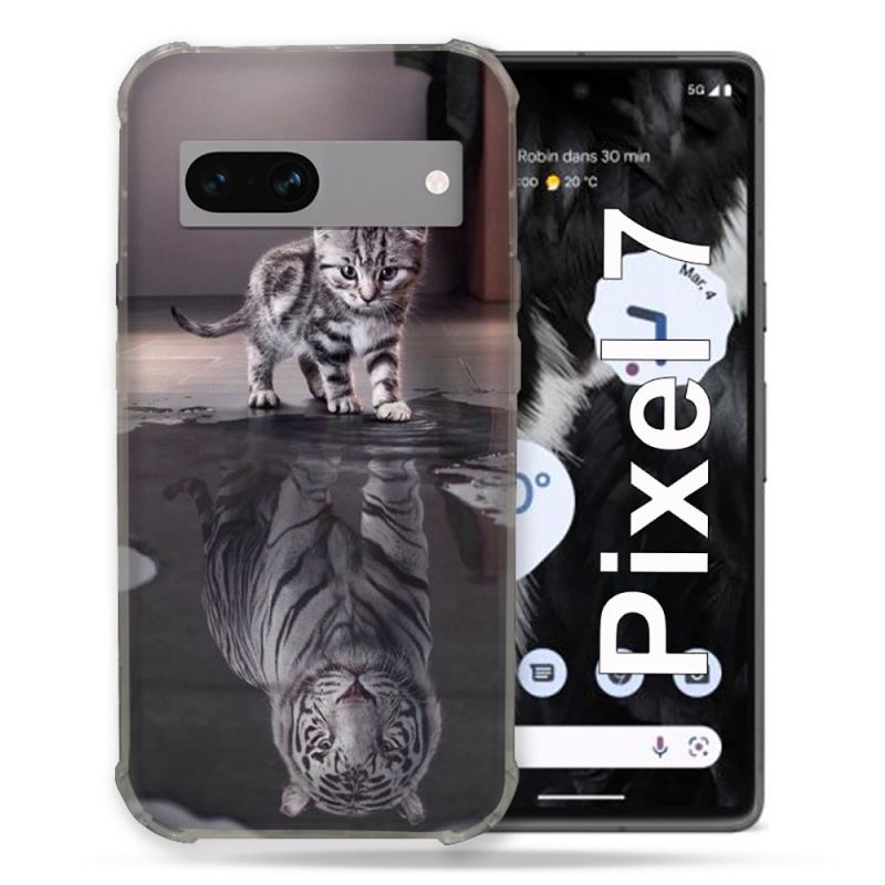 Coque Renforcée Pour Google Pixel 7 Animal Chat Reflet