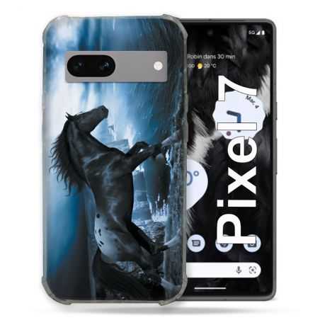 Coque Renforcée Pour Google Pixel 7 Animal Cheval Noir