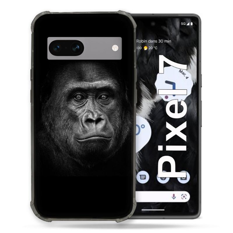 Coque Renforcée Pour Google Pixel 7 Animal Gorille Noir