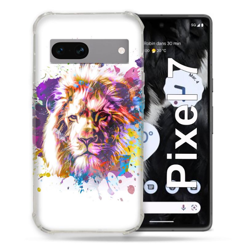 Coque Renforcée Pour Google Pixel 7 Animal Lion Tag