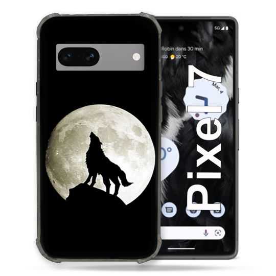 Coque Renforcée Pour Google Pixel 7 Animal Loup Noir