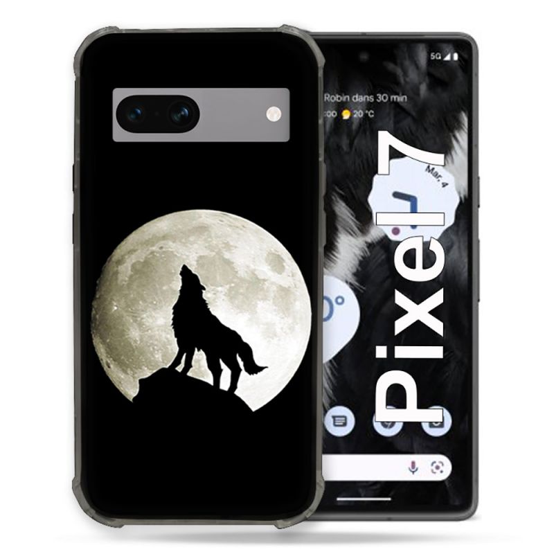 Coque Renforcée Pour Google Pixel 7 Animal Loup Noir