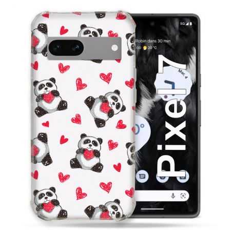 Coque Renforcée Pour Google Pixel 7 Animal Panda Cœur