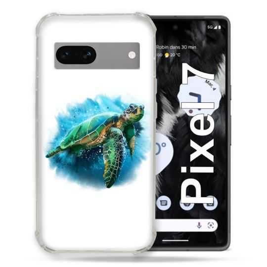 Coque Renforcée Pour Google Pixel 7 Animal Tortue Blanche multicolore