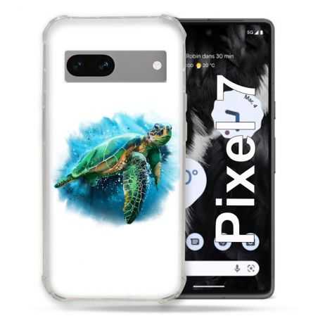 Coque Renforcée Pour Google Pixel 7 Animal Tortue Blanche multicolore