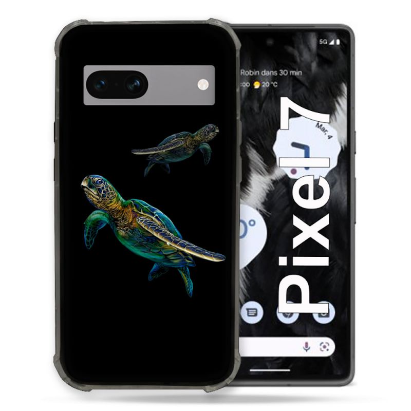 Coque Renforcée Pour Google Pixel 7 Animal Tortue Noire multicolore