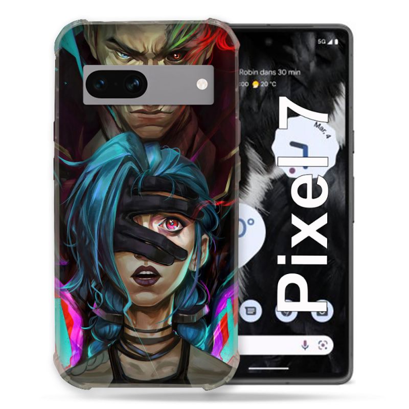 Coque Renforcée Pour Google Pixel 7 Arcane Jynx Bleu