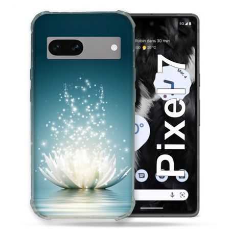 Coque Renforcée Pour Google Pixel 7 Fleur Lotus Blanc