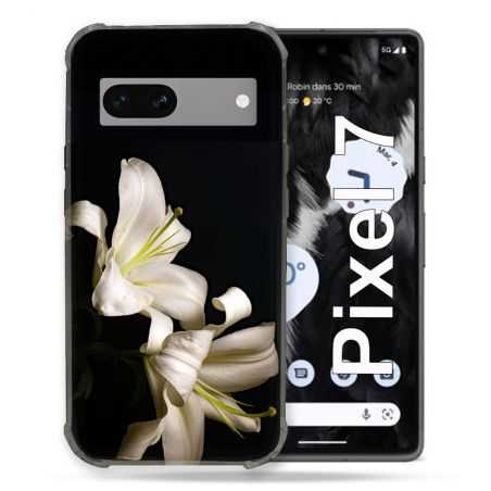 Coque Renforcée Pour Google Pixel 7 Fleur Lys Noir
