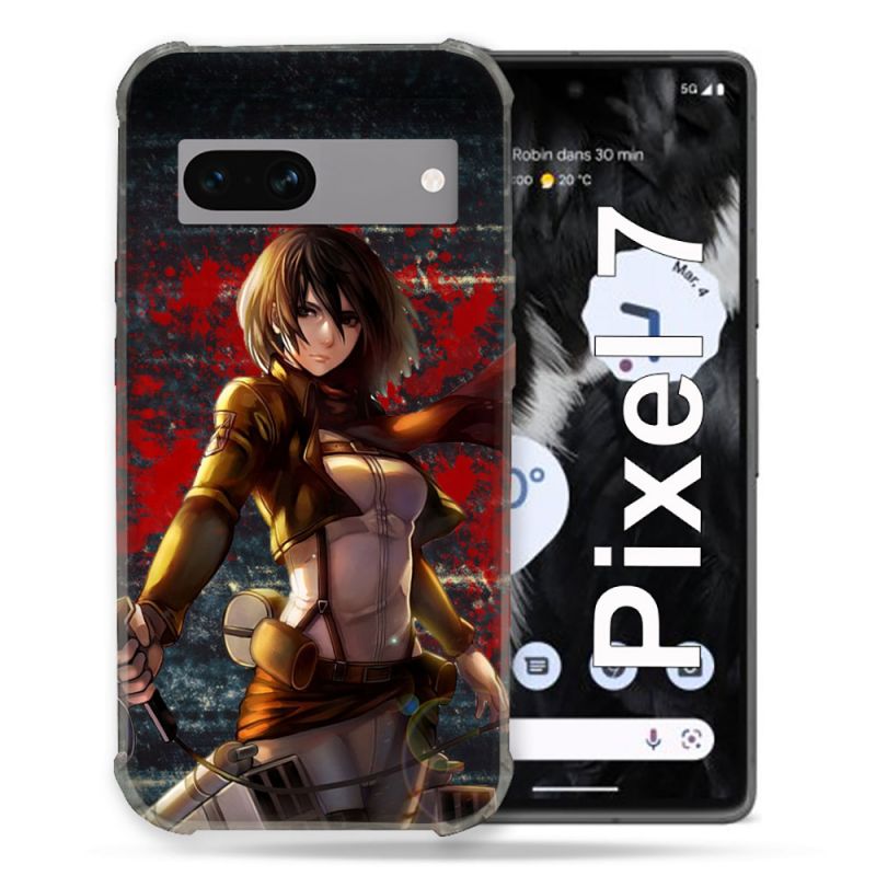 Coque Renforcée Pour Google Pixel 7 Manga Attaque Titans Mikasa