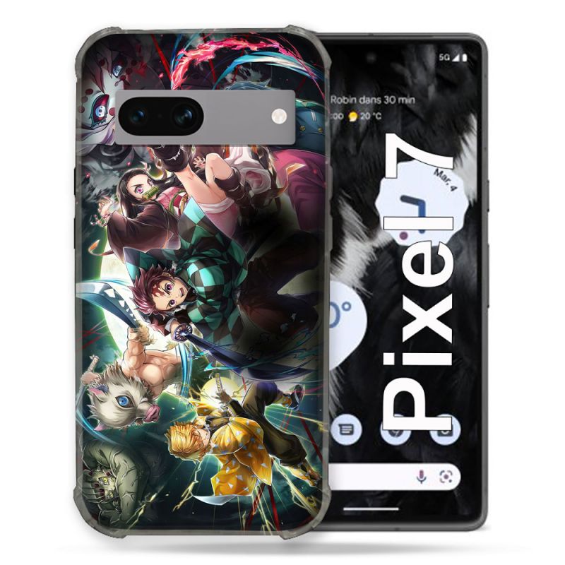Coque Renforcée Pour Google Pixel 7 Manga Demon Slayer Groupe