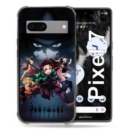 Coque Renforcée Pour Google Pixel 7 Manga Demon Slayer Noir