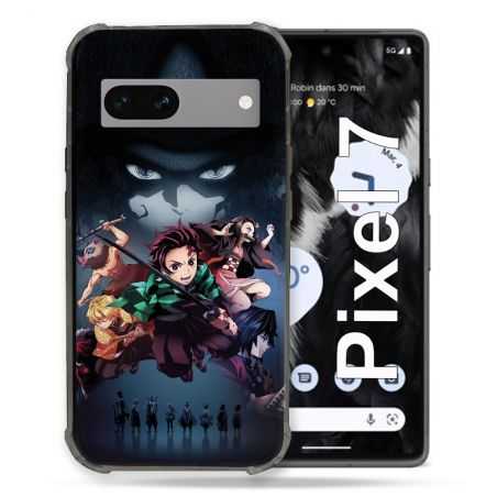 Coque Renforcée Pour Google Pixel 7 Manga Demon Slayer Noir