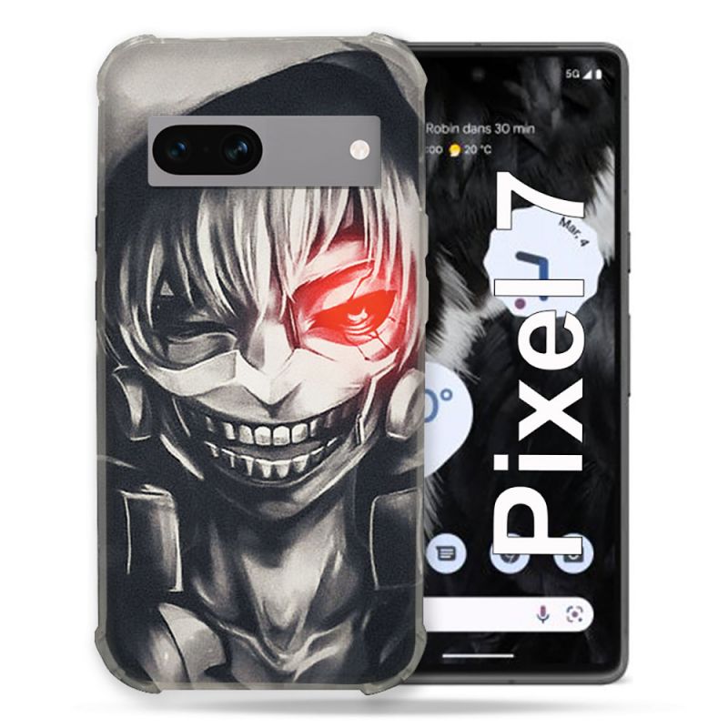 Coque Renforcée Pour Google Pixel 7 Manga Tokyo Ghoul Kaneki Noir