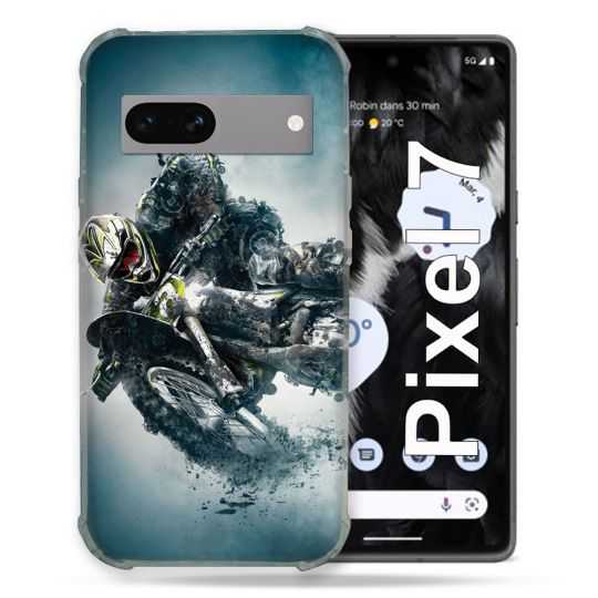 Coque Renforcée Pour Google Pixel 7 Moto Cross Ombre