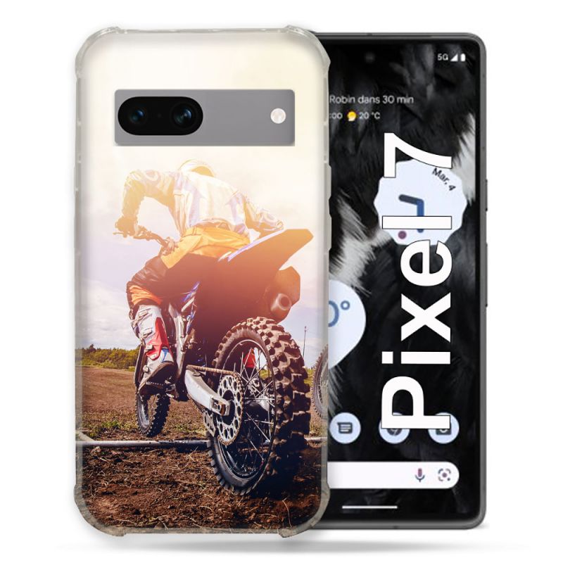 Coque Renforcée Pour Google Pixel 7 Moto Cross Soleil